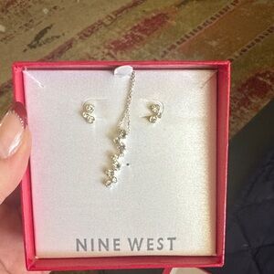 Nine West Silver Stud Earrings Minimalist Design